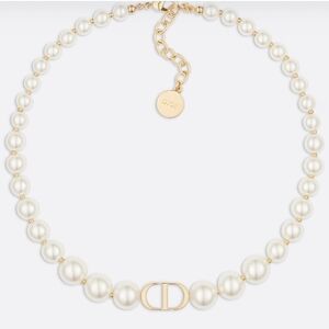 30 Montaigne ChokerGold-Finish Metal and White Resin Pearls